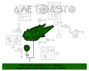 Far stânga față Toyota Prius V 12-14, goală, pre-restilizare, cu halogen