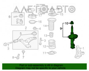 Amortizorul frontal stânga Toyota Prius V 12-17