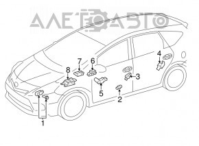 Модуль srs airbag компьютер подушек безопасности Toyota Prius V 12-17