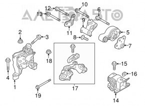 Pernele motorului dreapta Mazda 6 13-17 2.5 automat