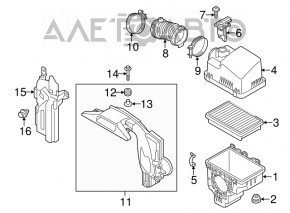 Корпус воздушного фильтра Mazda 6 13-21 2.5 нижняя часть новый OEM оригинал