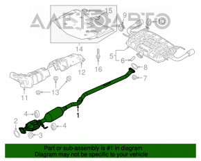 Catalizatorul de mijloc al traseului de evacuare pentru Mazda 6 13-17 2.5