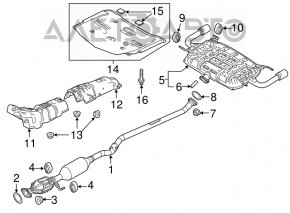 Catalizatorul de mijloc al traseului de evacuare pentru Mazda 6 13-17 2.5