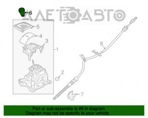 Ручка АКПП Mazda 6 13-21 кожа черная, царапина на коже