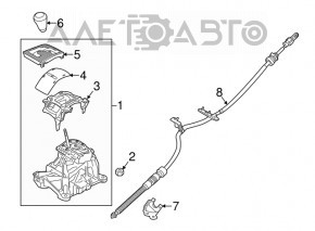 Ручка АКПП Mazda 6 13-21 кожа черная, царапина на коже