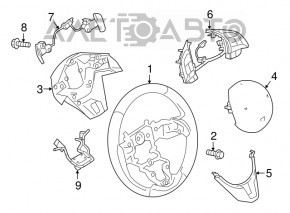 Кнопки управления на руле Mazda 6 13-21 слом креп