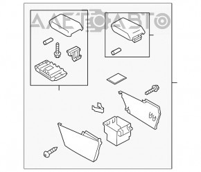 Consola centrală cu cotier pentru Mazda 6 13-15, din plastic negru