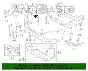 Suportul de bara fata stanga Mazda 6 13-21 este rupt.