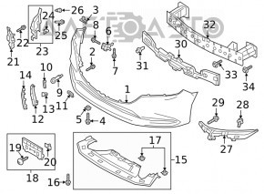 Suportul de bara fata stanga Mazda 6 13-21