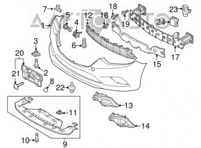 Grila inferioară a bara frontală Mazda 6 13-21 SUA nouă, neoriginală.