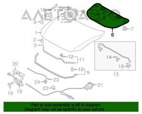 Izolarea capotei Mazda 6 13-17 zgârietură