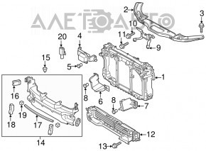 Televizorul panoului de radiator Mazda 6 13-17 are fisuri, suportul este rupt.