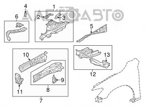 Partea din față stânga Mazda 6 13-17 fără gene, albă, pe caroserie