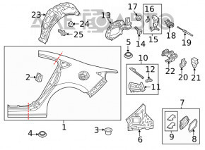 Capacul rezervorului de combustibil Mazda 6 13-21 este lovit.