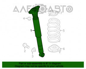 Amortizor spate stânga Mazda 6 13-17 cu un bolt gros, neoriginal, fixat