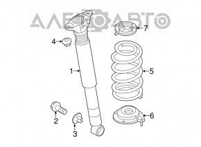 Amortizor spate stânga Mazda 6 13-17 cu un bolt gros, neoriginal, fixat