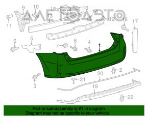 Bara spate goală Toyota Prius V 12-17 fără buza de protecție