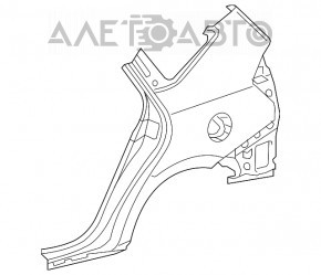 Aripa spate stânga Toyota Prius V 12-17, pe caroserie, verde.