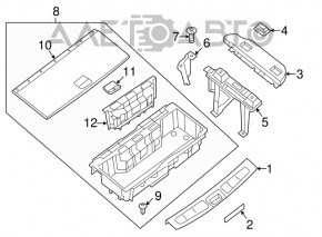 Capac portbagaj Infiniti JX35 QX60 13- negru