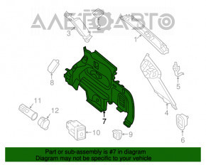 Capacul arcului drept Infiniti JX35 QX60 13- negru, zgârieturi