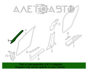 Capacul stâlpului frontal stâng Infiniti JX35 QX60 13- gri, suport rupt.