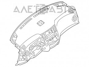 Torpedo panoul frontal cu AIRBAG Infiniti JX35 QX60 13-15 pre-restilizare, BOSE, negru, cartuș de rugină