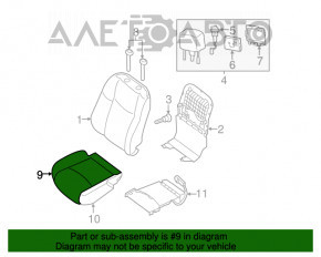 Scaunul șoferului Infiniti JX35 QX60 13- cu airbag, electric, suport pentru cap cu monitor, piele neagră.