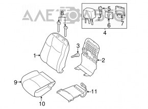 Scaun de pasager Infiniti JX35 QX60 13- fără airbag, piele bej