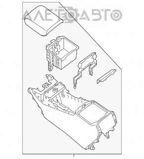 Consola centrală cu cotieră pentru brațul Infiniti JX35 QX60 13- piele neagră