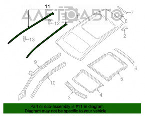 Capota stângă a acoperișului Infiniti JX35 QX60 13- sub panoramă