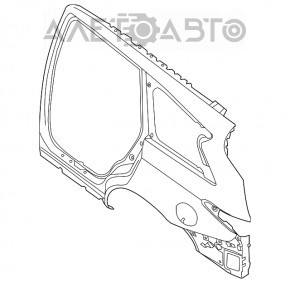 Aripa spate dreapta a Infiniti JX35 QX60 13-15, cu vopsea grafita, lovituri, zgârieturi.