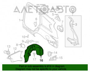 Aripa spate dreapta Infiniti JX35 QX60 13- ruptă.