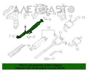 Tubul de admisie cu catalizator pentru Nissan Altima 13-18 2.5