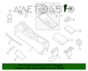 Ручка КПП Nissan Altima 13-18 резина черная, царапины