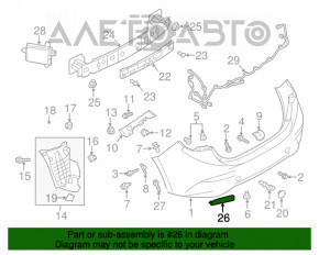 Отражатель задний левый Mazda 3 14-18 BM