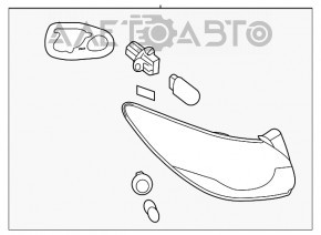 Lampa exterioară aripă dreaptă Mazda 6 13-15 SUA, deteriorare la fixare.