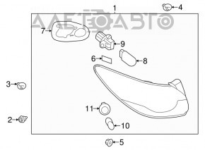 Lampa exterioară aripă dreapta Mazda 6 13-15 SUA, nouă, aftermarket.