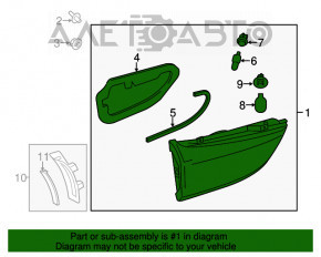 Lampa interioară pentru capacul portbagajului stânga Mazda 6 13-15 SUA, nedeteriorată, fără spargere.