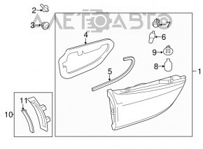 Lampa interioară pentru capacul portbagajului stânga Mazda 6 13-15 SUA pre-restilizare.