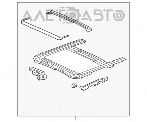 Geam asamblat Nissan Altima 13-18, perdea gri