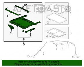 Geam asamblat Nissan Altima 13-18, perdea gri