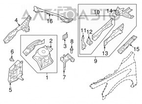 Четверть передняя правая Nissan Altima 13-18 черная