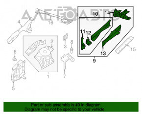 Bara de protecție față dreapta Nissan Altima 13-18