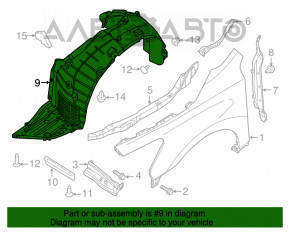 Подкрылок передний правый Nissan Altima 13-15 дорест TW
