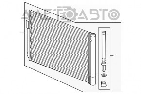 Radiatorul condensatorului de aer condiționat pentru Chevrolet Volt 11-15 este zdrobit.