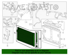 Radiatorul condensatorului de aer condiționat pentru Chevrolet Volt 11-15 este zdrobit.