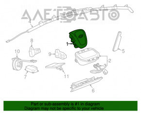 Airbag-ul de siguranță din volan pentru șoferul Chevrolet Volt 11-15, negru.