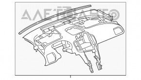 Panoul frontal al torpilei fără AIRBAG Chevrolet Volt 11-15 negru cu capac pentru pernă