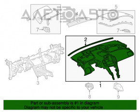 Panoul frontal al torpilei fără AIRBAG pentru Chevrolet Volt 11-15, negru cu logo-ul pe pernă, lipicios.