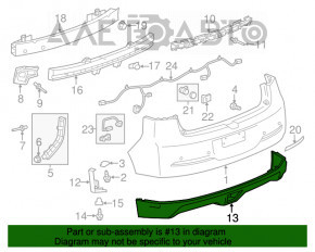 Capacul buzei barei spate pentru Chevrolet Volt 11-15, nou, neoriginal.